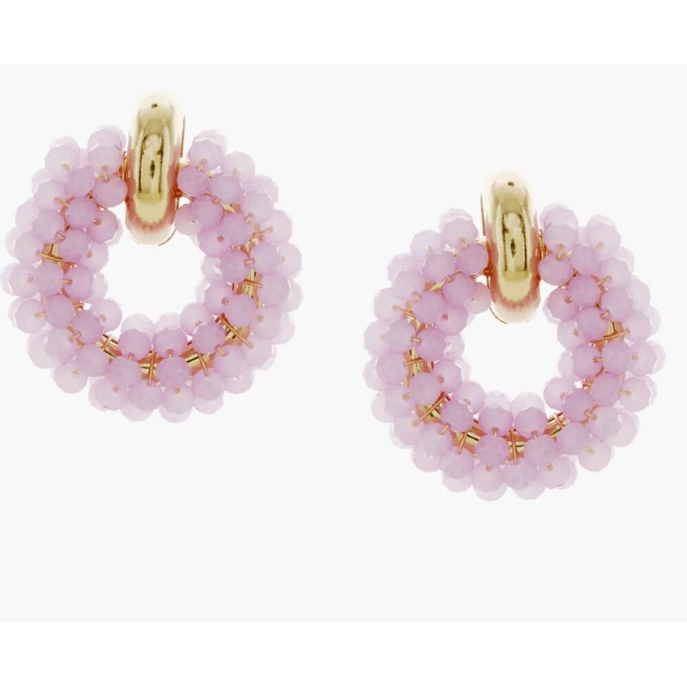 Olivia Welles- Isadora Wreath Earrings- Gold Purple